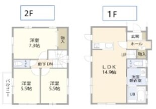 上山町戸建Aの物件間取画像